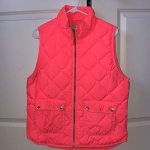 Jcrew flamingo quilted vest